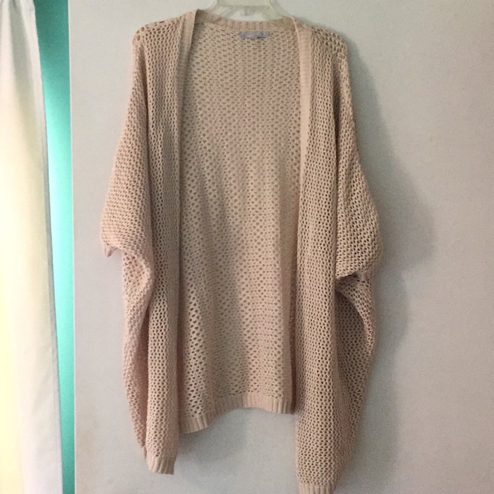 Cream Fishnet Short Sleeve Cardigan